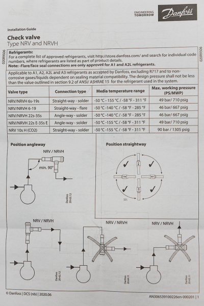 Обратный клапан Danfoss NRVH28s 1 18_0