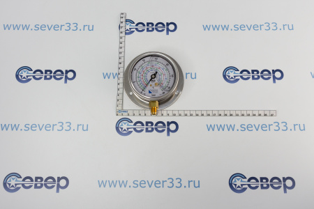 Манометр высокого давления с глиц. MG8H38U(R22,134А,404А,407С,507), 1/4 SAE-снизу;кр.диск сзади | Продажа, монтаж и обслуживание холодильного оборудования | Север33
