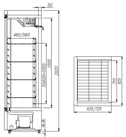 Шкаф холодильный Carboma R560 С (+1...+12 °C) INOX | Продажа, монтаж и обслуживание холодильного оборудования | Север33