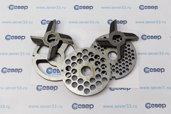 Комплект ножей и решеток к мясорубкам МИМ-300,ТМ-32,ММ-250(УКМ) без бурта_2