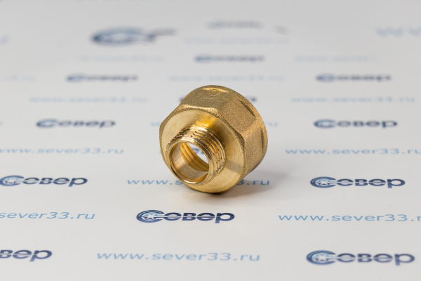 Переходник, латунь, внутренняянаружная резьба 1х12, желтый, RTP_3