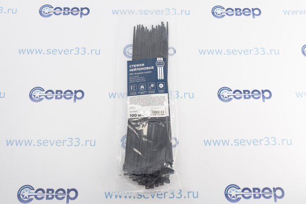 Стяжки нейлоновые 5x300 черный FORTISFLEX_2