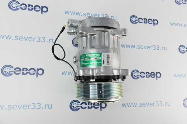 Компрессор кондиционера поршневой Sanden 7H15,12V,PV8, RC-U0809 выходы вертикальные (O-ring) 34-7 _3