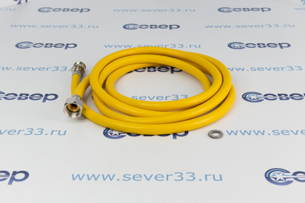 Подводка для газа полимерная 12 L-2,5 м гш (желтая)_2