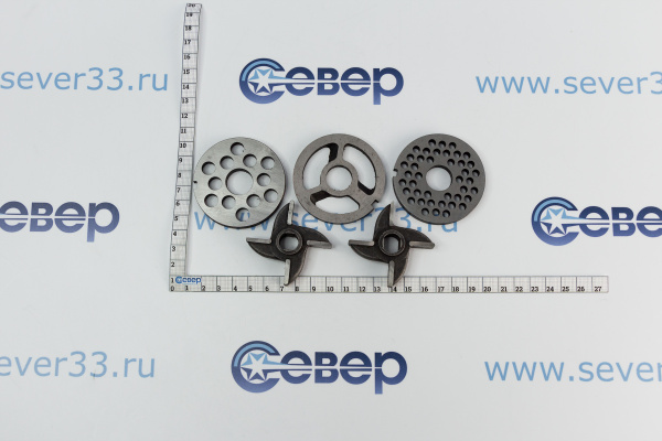 Комплект ножей к мясорубкам МИМ-80, М-75, 822 под бурт_2
