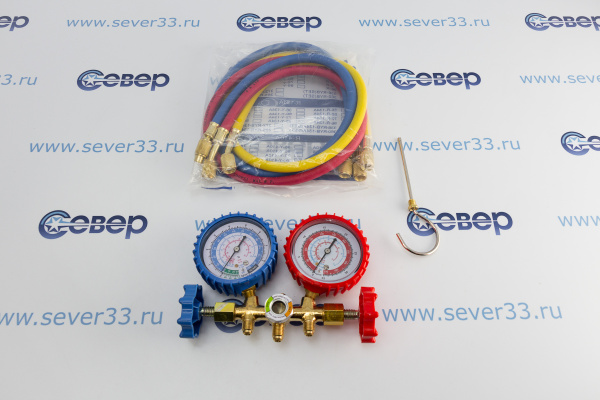 Коллектор двухвентильный CT-536 G (R-12, R-22, R-134, R-404) с шланг. 90 см. в компл._2