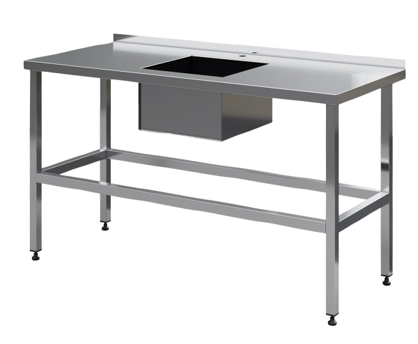 Стол с мойкой для обработки овощей с бортом