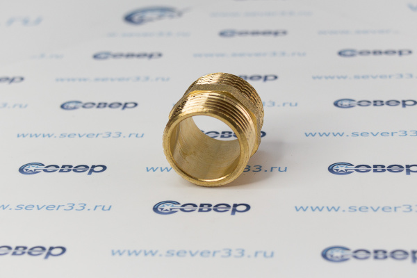 Ниппель, латунь, наружная резьба 1, желтый, RTP_3