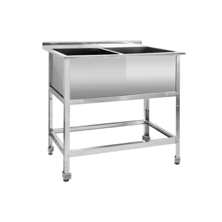 Ванна моечная сварная Hessen ВМП 2/5 нерж. сталь с бортом и полкой под смеситель (950х600х870мм) | Продажа, монтаж и обслуживание холодильного оборудования | Север33