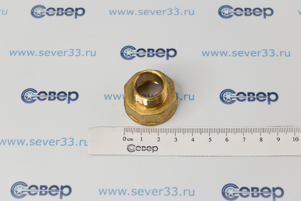 Переходник, латунь, внутренняянаружная резьба 34х12, желтый, RTP_1
