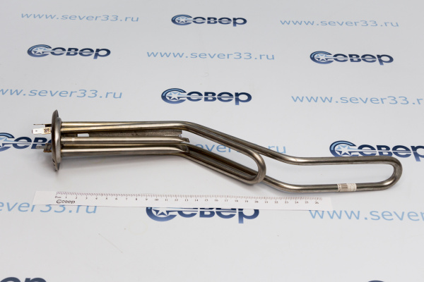 ТЭН RF 2000W(700+1300), ИТА, нерж, Ø64, М4, клеммы под разъем, L350мм, горизонтальный,  + анод М_4e