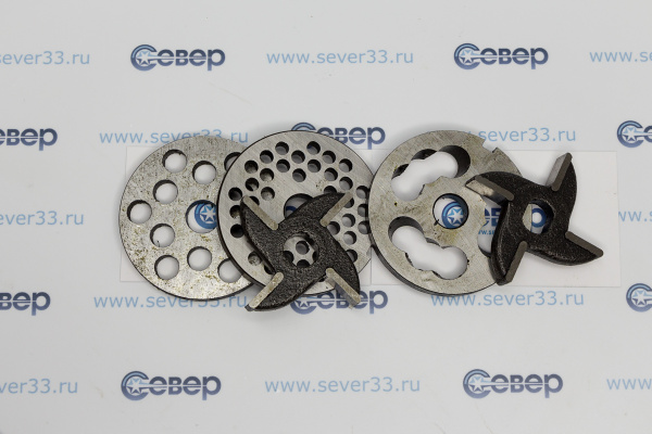 Комплект ножей к мясорубкам МИМ-80, М-75, 822 без бурта_2e