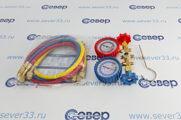 Коллектор двухвентильный CT-536 G (R-12, R-22, R-134, R-404) с шланг. 90 см. в компл._3