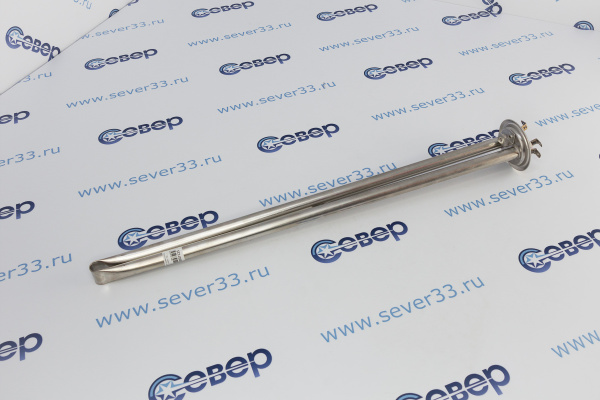 Фланец с сухими тэнами 2000W (700+1300), ИТА, нерж, под разъем, 490мм_2