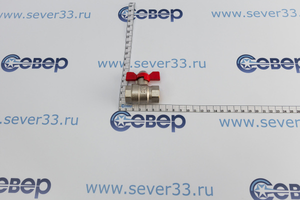 Шаровой кран IDC, ручка бабочка, ВН-ВН, никел., PN40 12_3